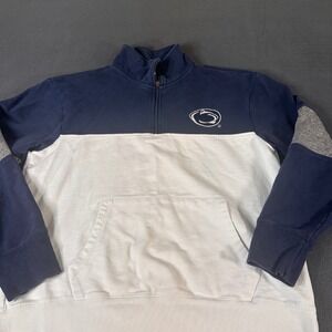 Tailgate Penn State Nittany Lions Quarter Zip Sweatshirt Mens Medium Navy White